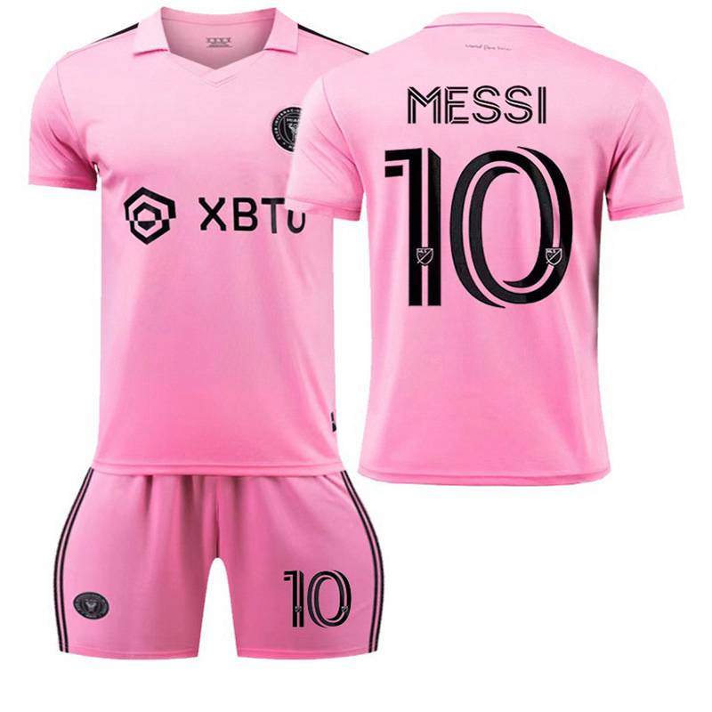 (Kids 16) Inter Miami Messi No.10 Kids Adults Boys Youths Football Kits Soccer Jersey Home Training T-shirt Suit