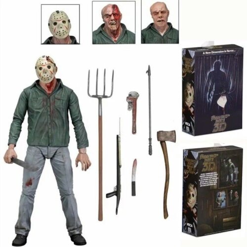 NECA Friday the 13th 3D JASON VOORHEES Ultimate Action Figure Toy Model Multicolor Kids Gift 7 Inches