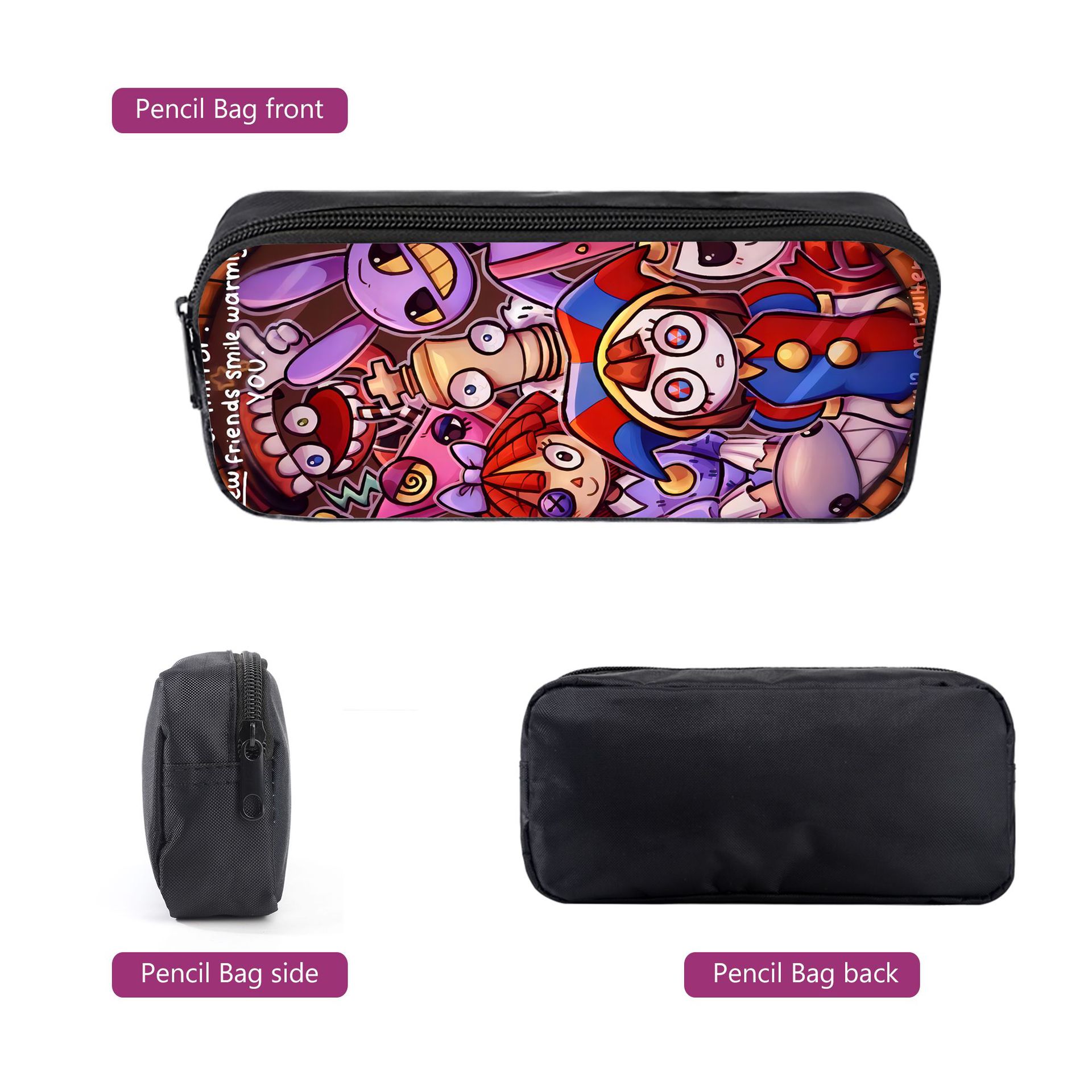 (Style A) The Amazing Digital Circus Backpack for Kid Shoulder School Book Bag Boys Casual Daypacks with Pencil Case