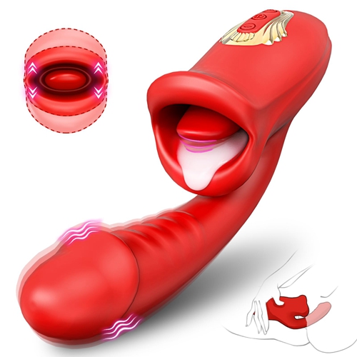 Tongue Sex Toys Realistic Dildo Vibrator 3 in 1 G Spot Vibrator for Women Clitoral Vibrators Tongue Licking Nipple Clit Stimulator Adult Toys Men Couple