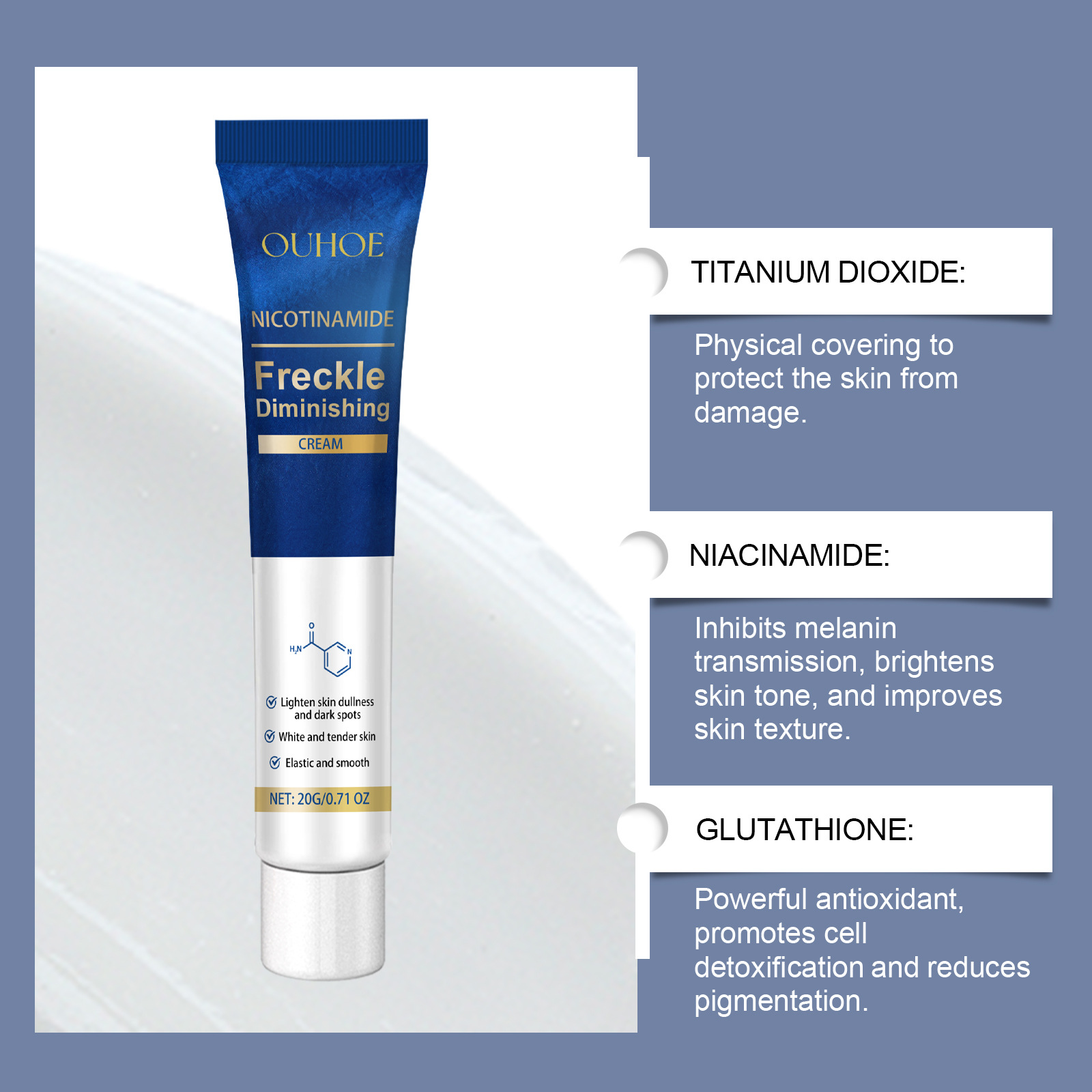 OUHOE Freckle Remover Cream Face Removing Dark Spot Melasma Chloasma Senile Plaques Sunburn Cyasma Chorioplaque Freckle