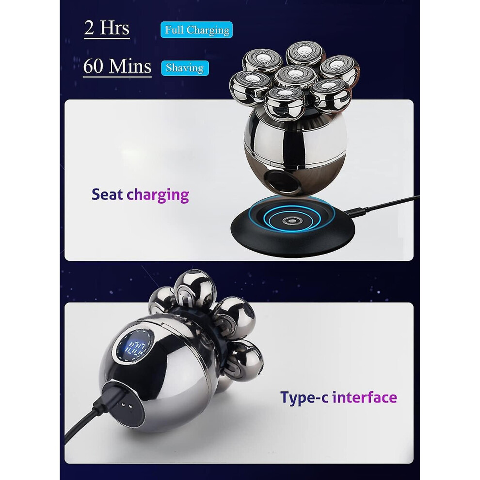 Head Shavers Compatible Bald Men-5-in-1 Electric Head Shaver Compatible Bald Men, Rotary Design Head Shavers, Electric Mens Grooming Kit