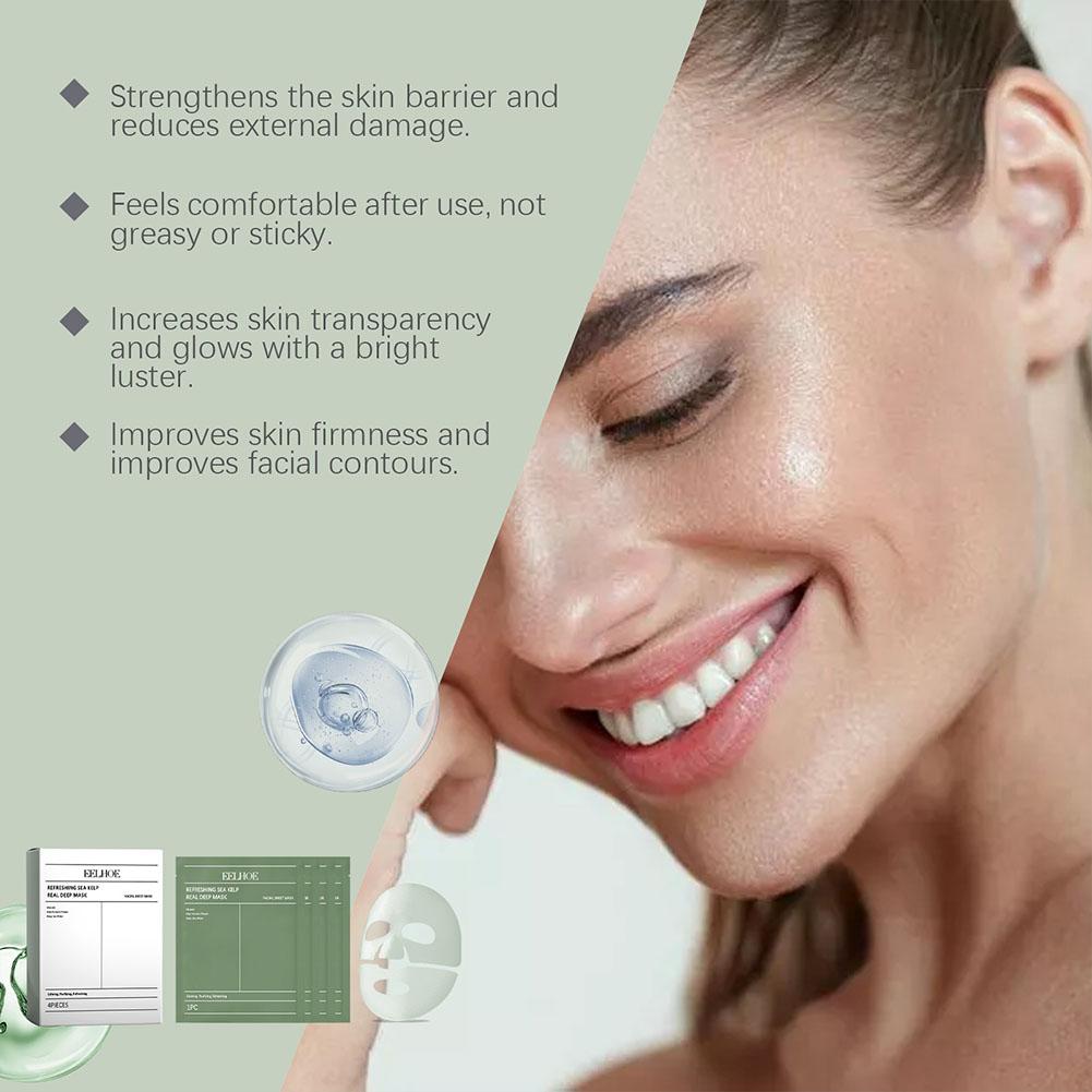 (1PC) Seaweed Face Mask Rejuvenation Hydration Tighten Skin Barrier Repair Smooth Long Lasting Moisturizing Improved Elasticity Facial Skin Care Masks