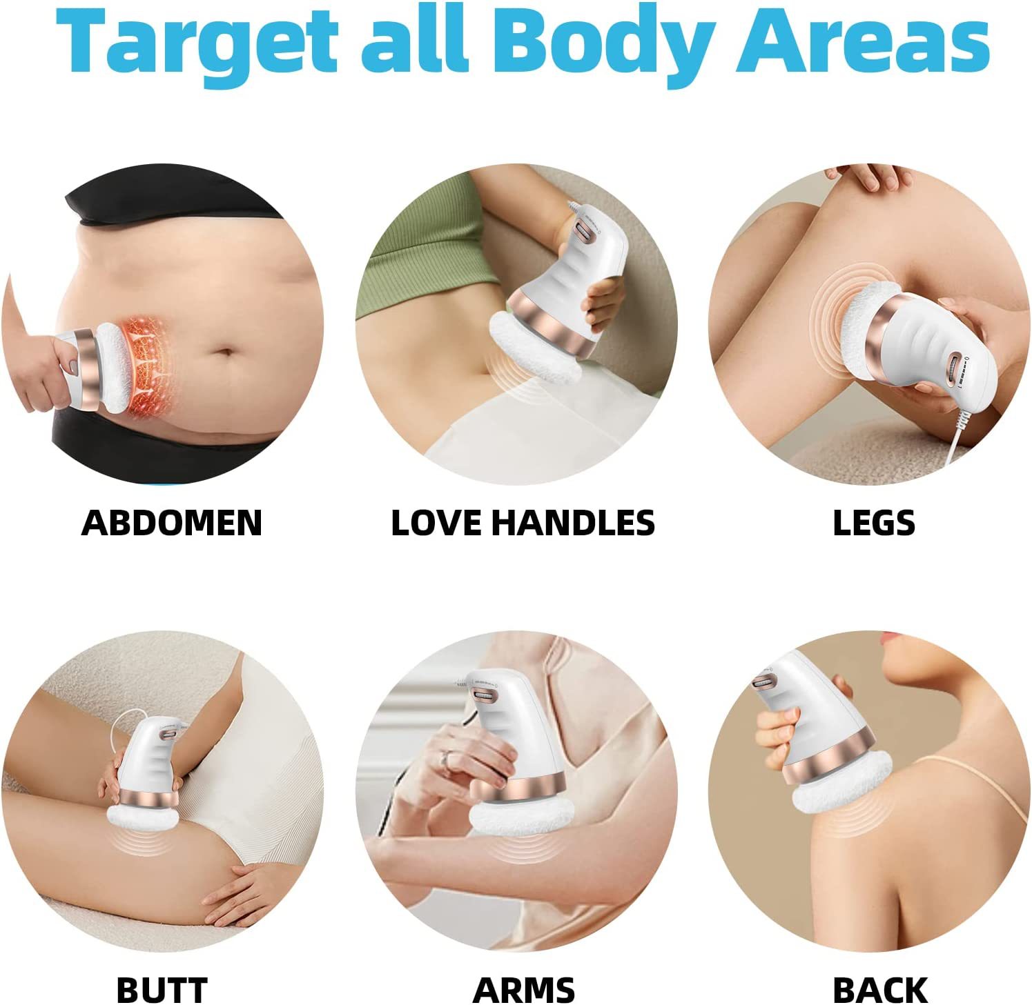 Cellulite Massager Body Slim Sculpting Machine Handheld Electric Massage Fat Burner Skin Tightening For Belly Waist Butt Arms Legs Multi Function
