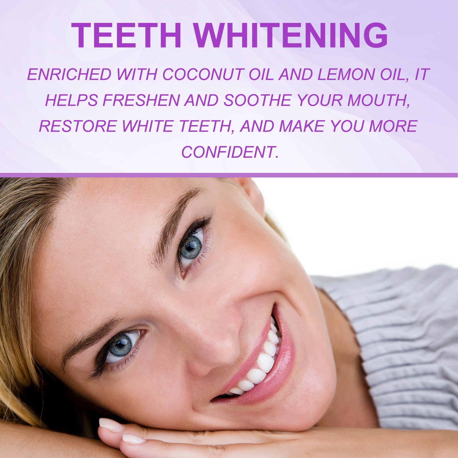 Purple Teeth Whitener Strip Stain Removal Mild Teeth Brightness Strip for Tea Smoking Stains