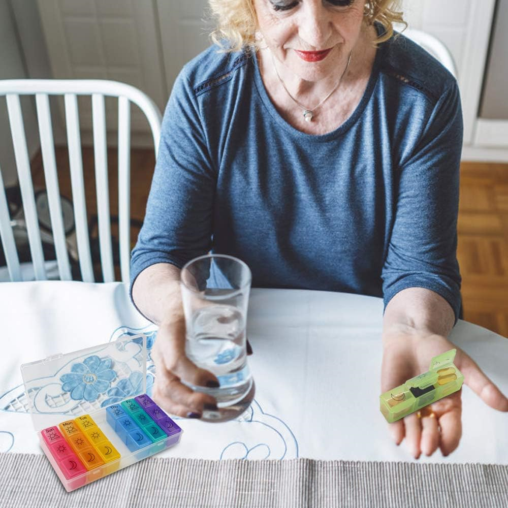 Large Weekly Pill Organizer Travel Portable Pill Box 7 Day Lightweight  Storage Box 3 Times A Day Medication Container for Vitamins