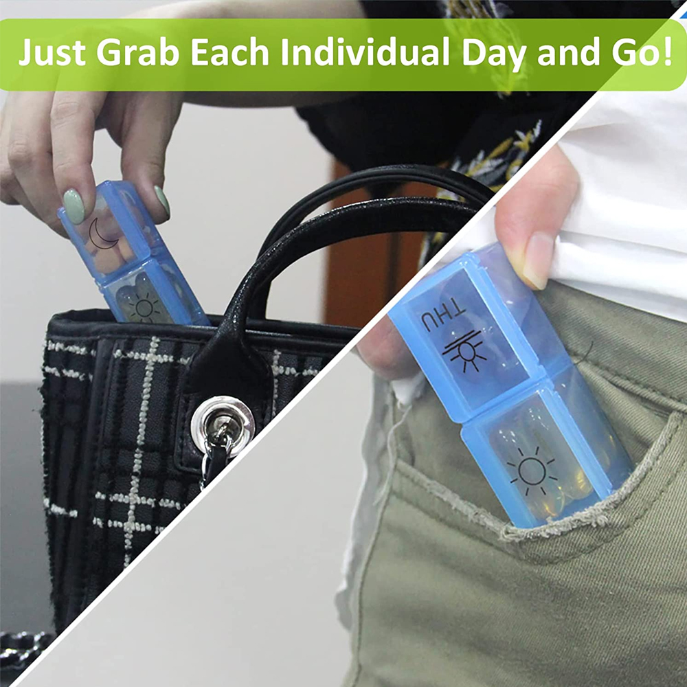 Large Weekly Pill Organizer Travel Portable Pill Box 7 Day Lightweight  Storage Box 3 Times A Day Medication Container for Vitamins