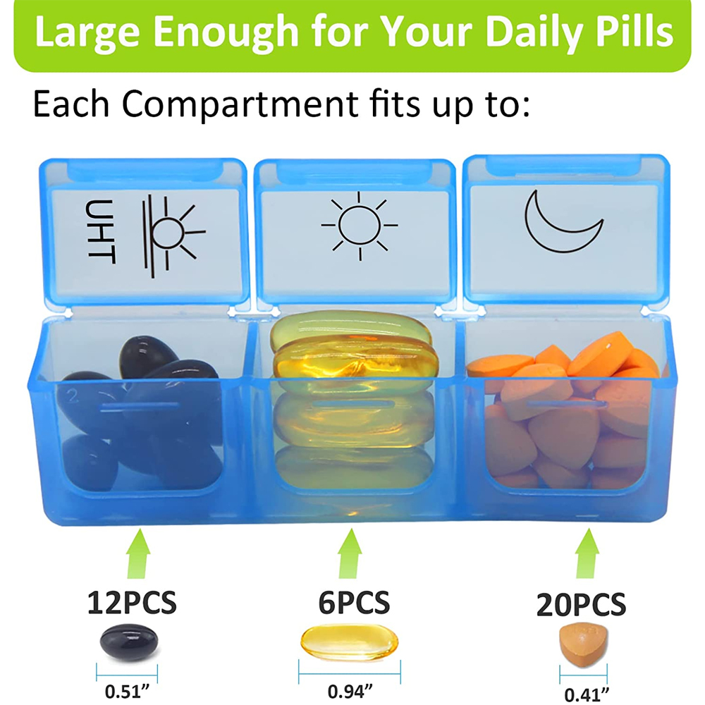 Large Weekly Pill Organizer Travel Portable Pill Box 7 Day Lightweight  Storage Box 3 Times A Day Medication Container for Vitamins