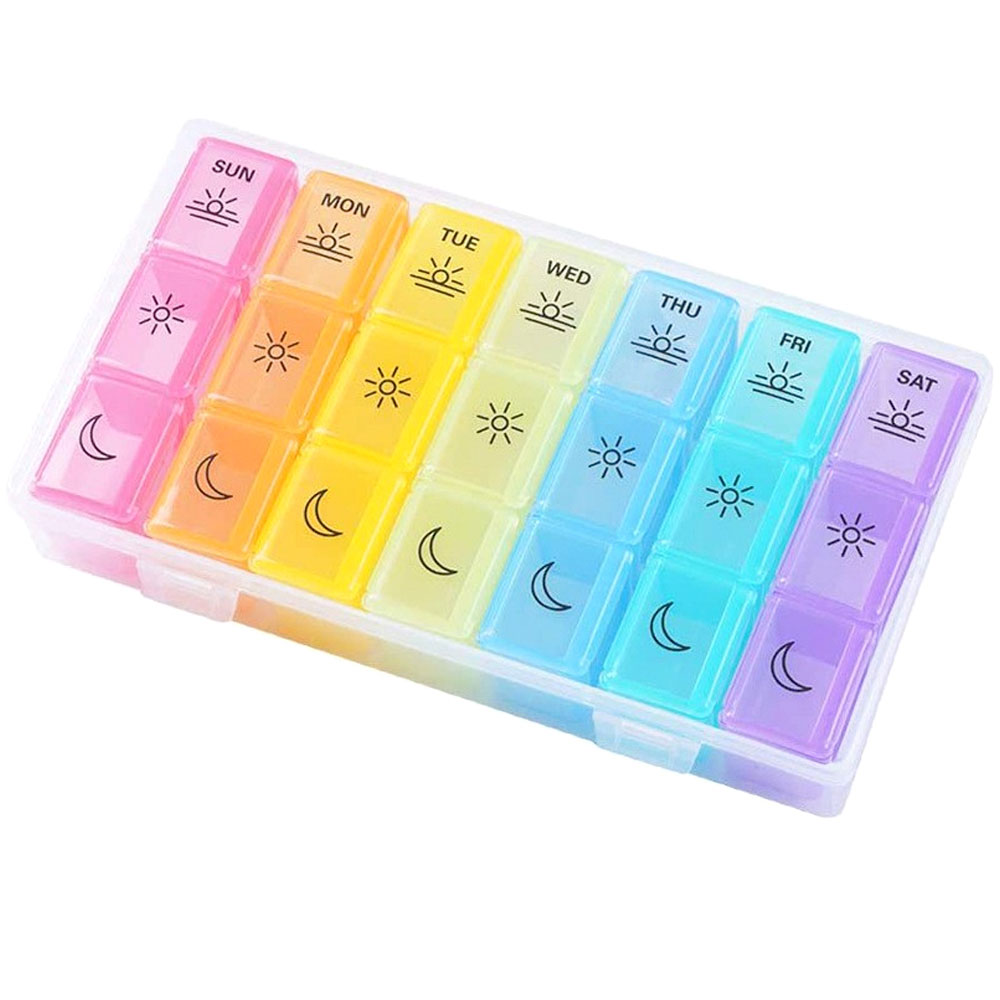 Large Weekly Pill Organizer Travel Portable Pill Box 7 Day Lightweight  Storage Box 3 Times A Day Medication Container for Vitamins