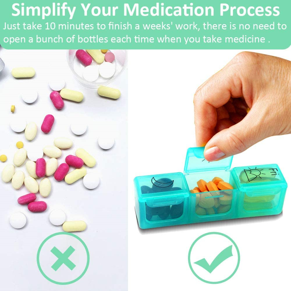 Large Weekly Pill Organizer Travel Portable Pill Box 7 Day Lightweight  Storage Box 3 Times A Day Medication Container for Vitamins