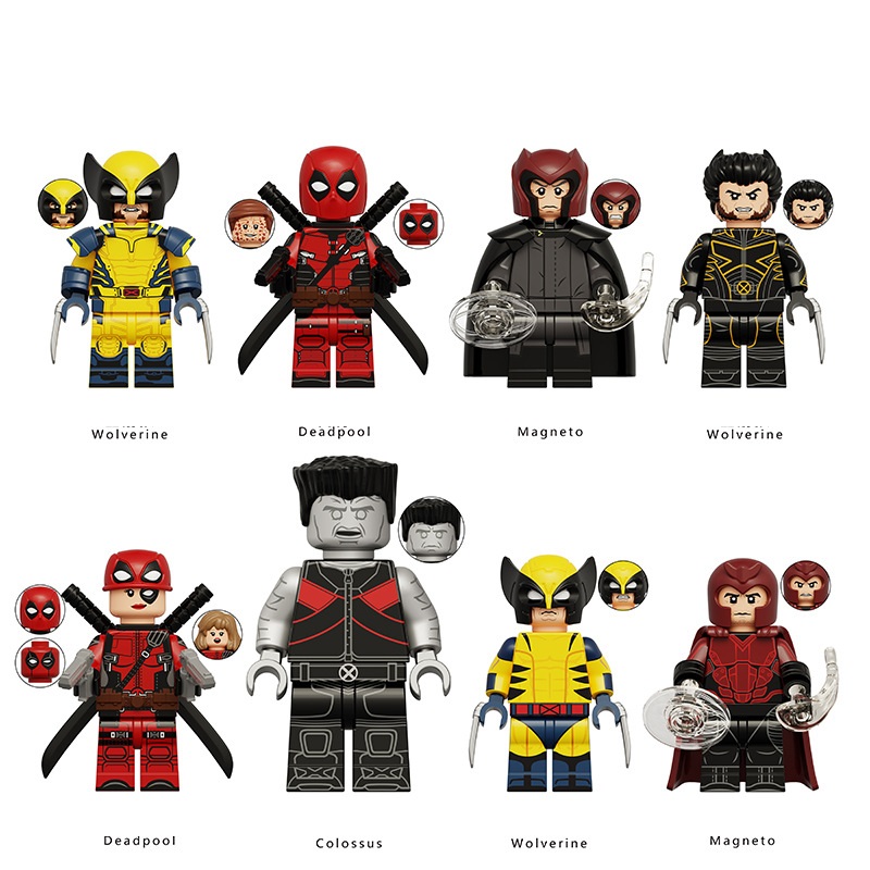 (Style A) Super Hero Wolverine Deadpool Mini Figures Building Blocks Marvel Cinematic Universe Collectible Series Toys Gifts for Kids