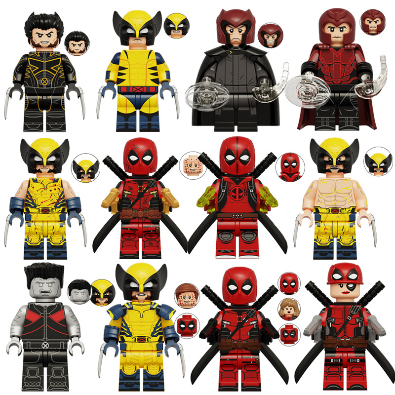 (Style A) Super Hero Wolverine Deadpool Mini Figures Building Blocks Marvel Cinematic Universe Collectible Series Toys Gifts for Kids