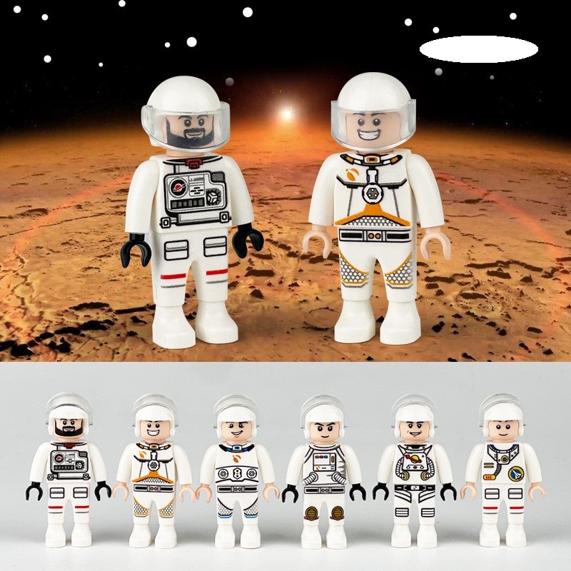 (12 Pcs Professions F) Mini Figures Toys Different Professions Including Police Doctor Astronaut Farmer Building Blocks Role Play Collection Happy Playset for Kids