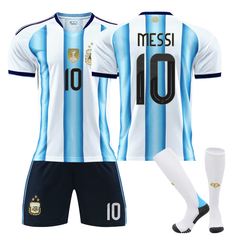 Teens Kids Boys Football Kit Messi Sport Training Jersey Suit +Socks FIFA World Cup 2026