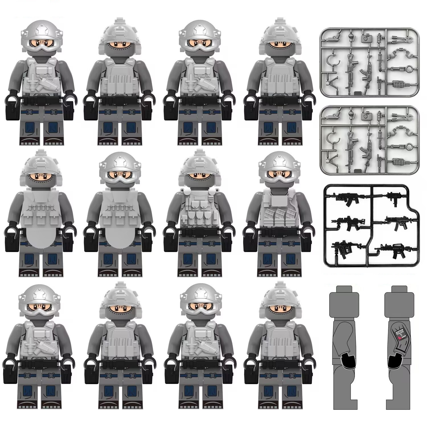 Soldiers Toys Mini Figures Counter Terrorism Advance Team Special Forces Building Blocks Military Strategy Game Gift for Kid