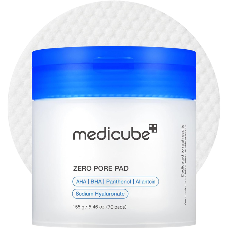 medicube Zero Pore Pads Dual-Textured Facial Toner Pads Exfoliation and Pore Care with AHA Lactic Acid BHA Salicylic Acid All Skin Types Korean Skin Care 155g
