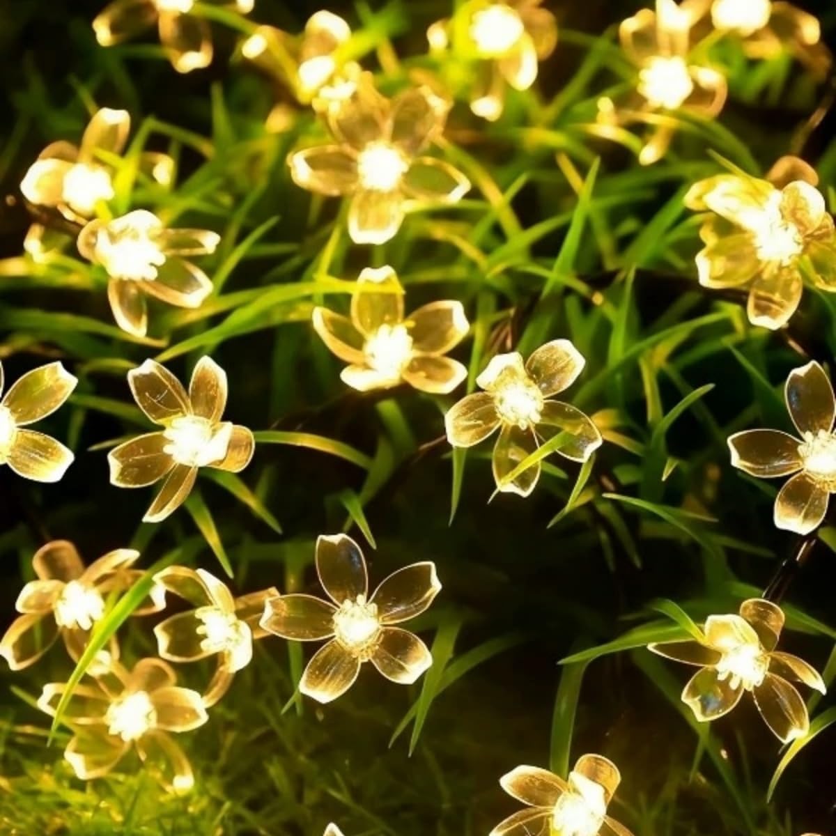 Solar Fairy Lights Outdoor Waterproof 50LED Flower Solar Garden Lights 8 Mode 9.5M 31FT IndoorOutdoor Blossom String Lights for Garden Patio Yard Home 