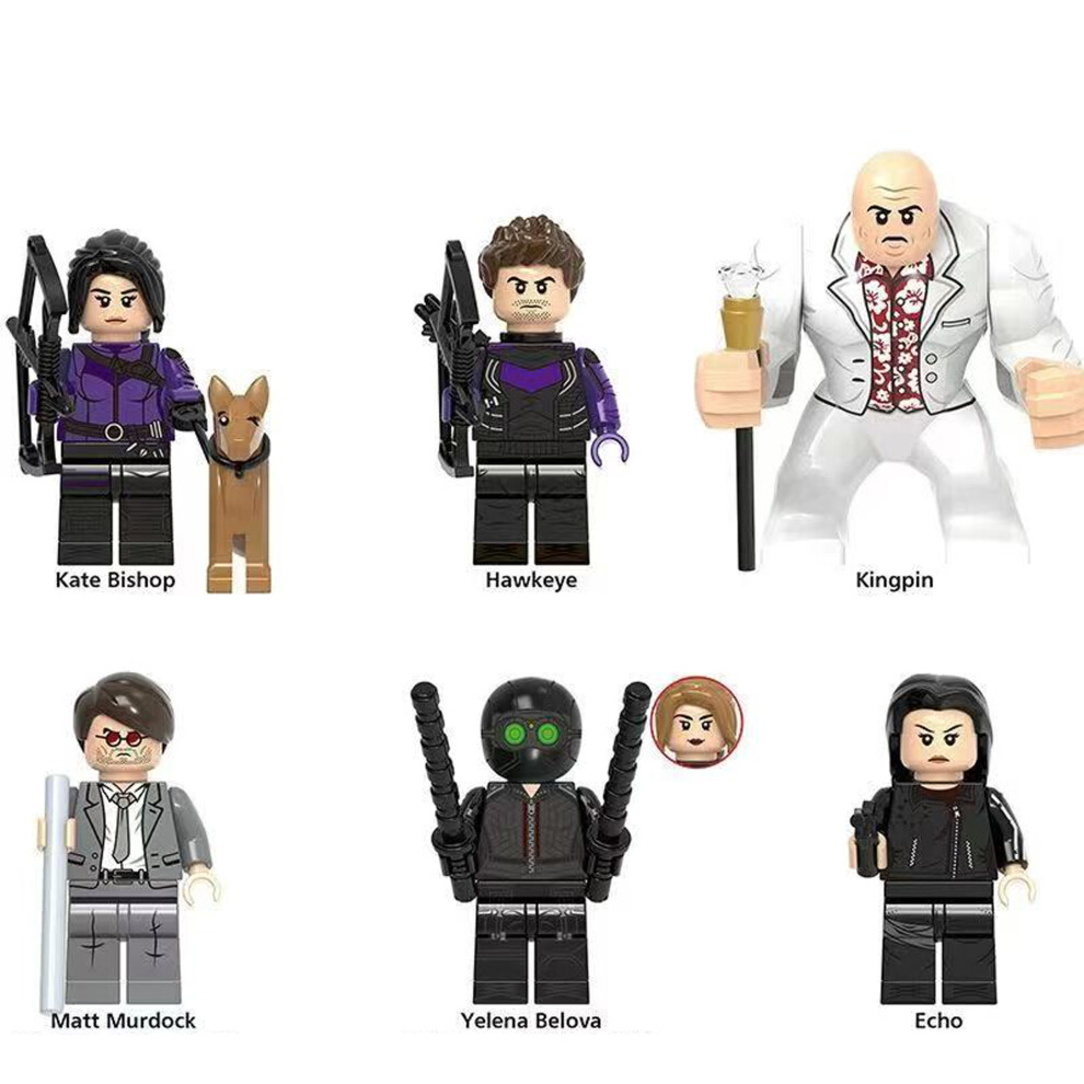 Building Blocks Marvel Anime Minifigure White Tiger Bullseye Fit Lego Toys Gifts for Kids