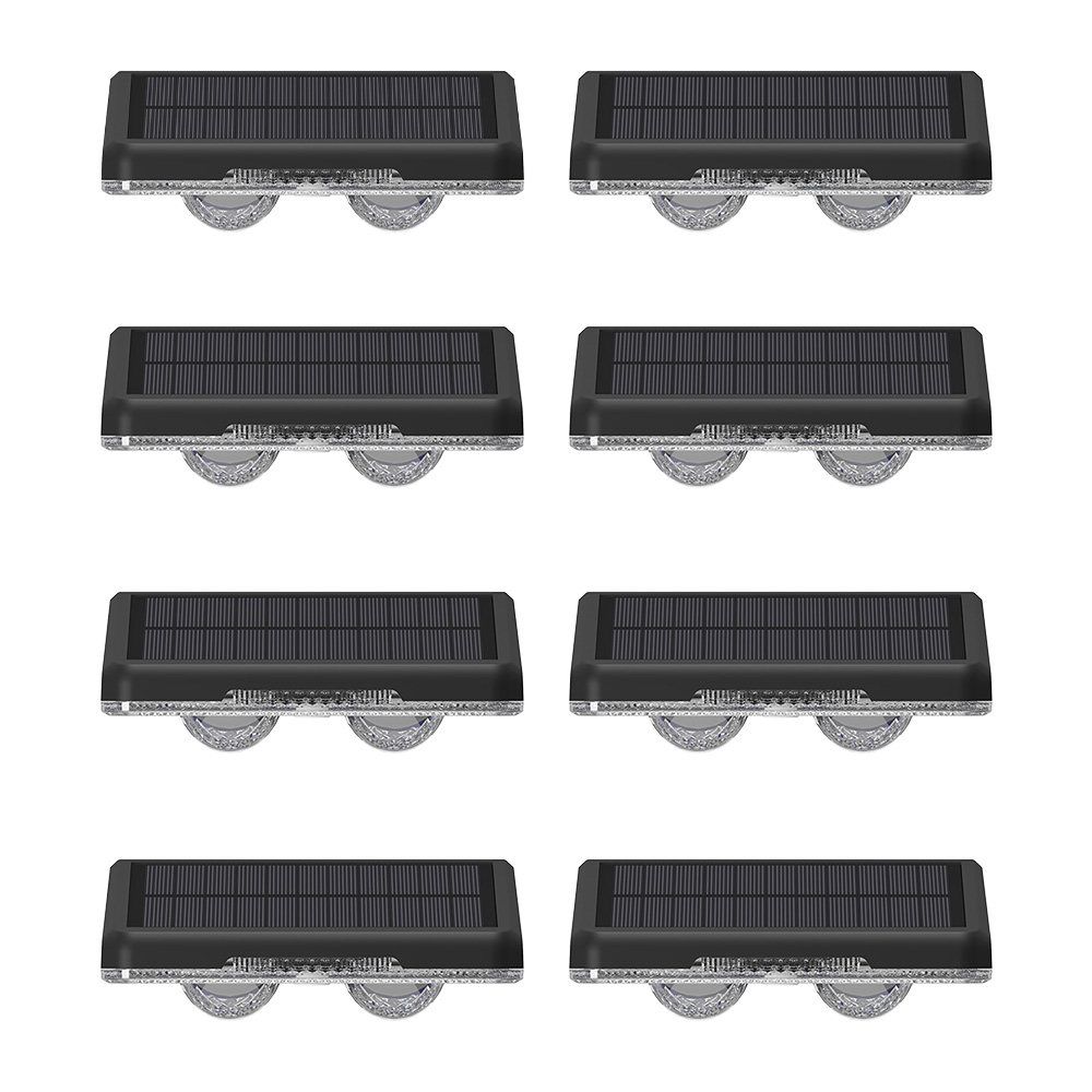 (8 PCS)   LED Solar Light Outdoor Waterproof Wall Lamp RGB Color Solar Lights For Path Garden Balcony Yard Fence Landscape Decor Lighting