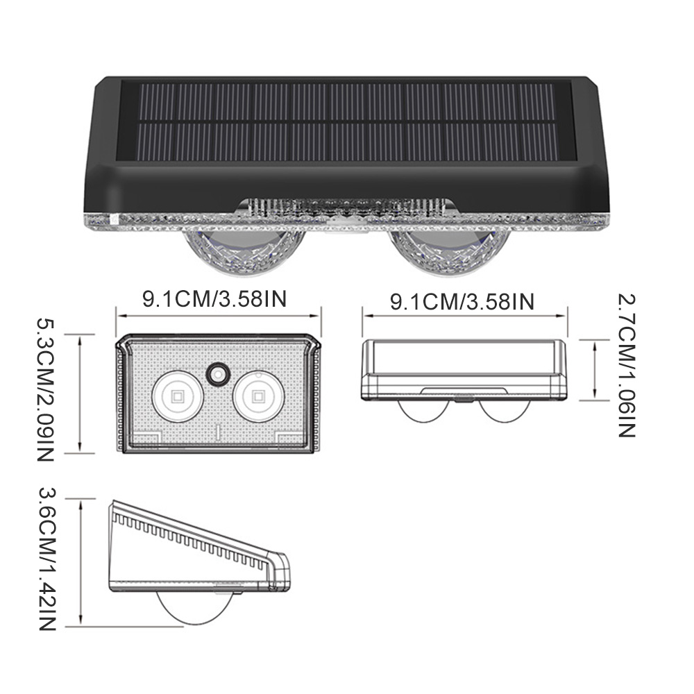 (8 PCS)   LED Solar Light Outdoor Waterproof Wall Lamp RGB Color Solar Lights For Path Garden Balcony Yard Fence Landscape Decor Lighting