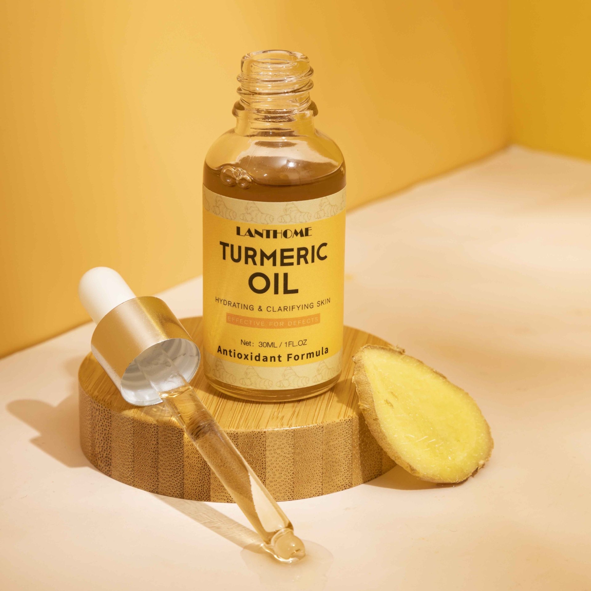Turmeric Serum For Brightening And Nourishing Dull Skin Complexion Even Tone Hydrating Glow Boosting Facial Oil 30ml