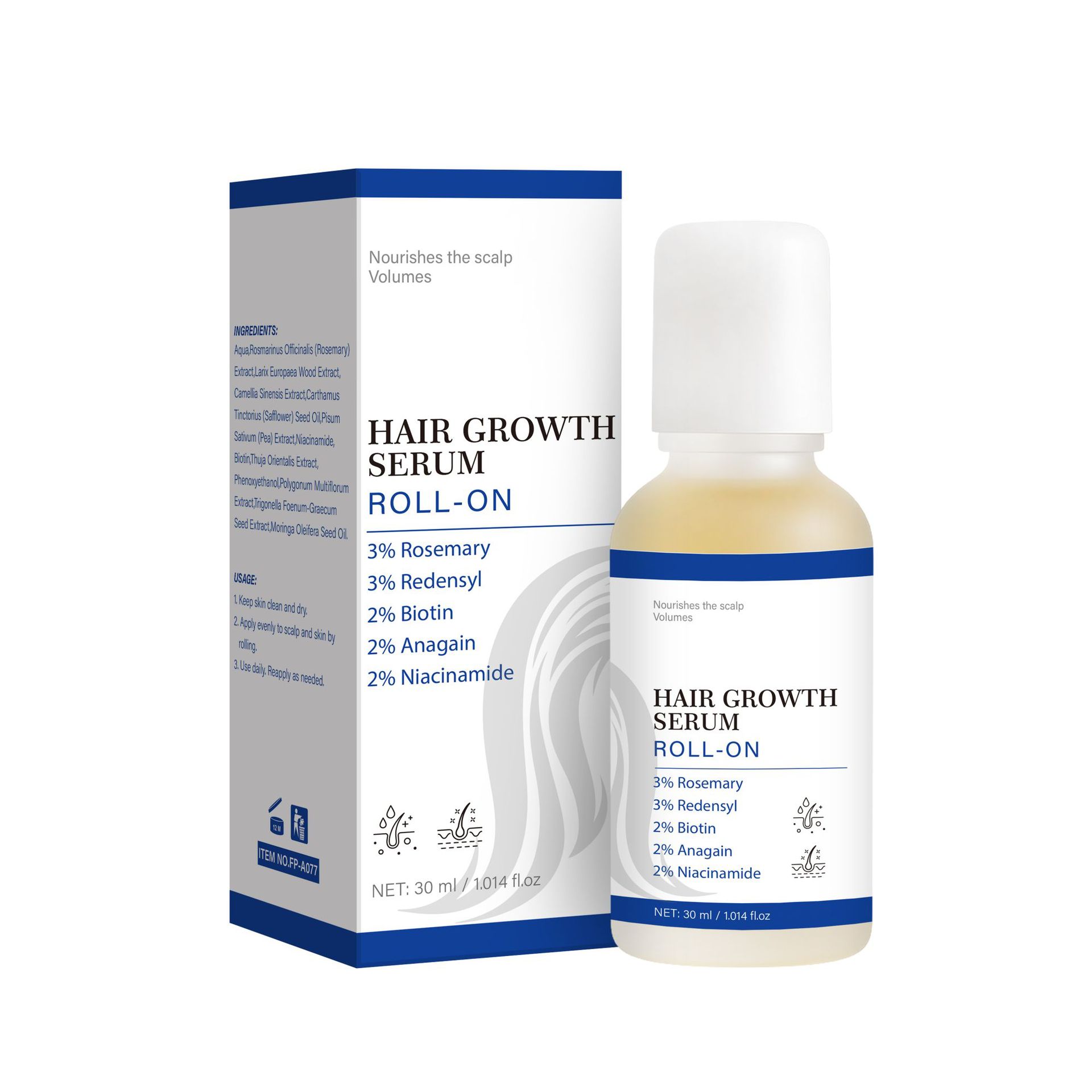 Hair Growth Serum Roll On Nourishing Scalp Treatment For Thinning Hair Daily Root Care 30ml