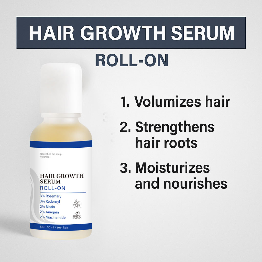 Hair Growth Serum Roll On Nourishing Scalp Treatment For Thinning Hair Daily Root Care 30ml