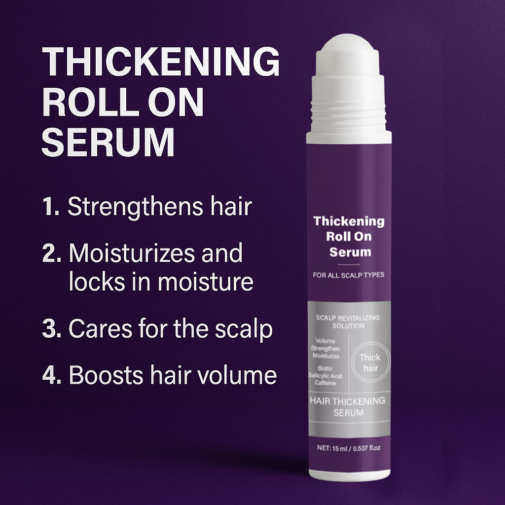 Hair Thickening Roll On Essence Nourishing Scalp Treatment For Thinning Hair Daily Root And Follicle Care