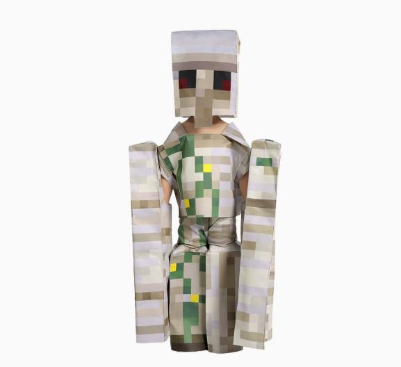 Iron Golem Suit Minecraft Cosplay Outfit MC Halloween Costume Kids Performance Wear