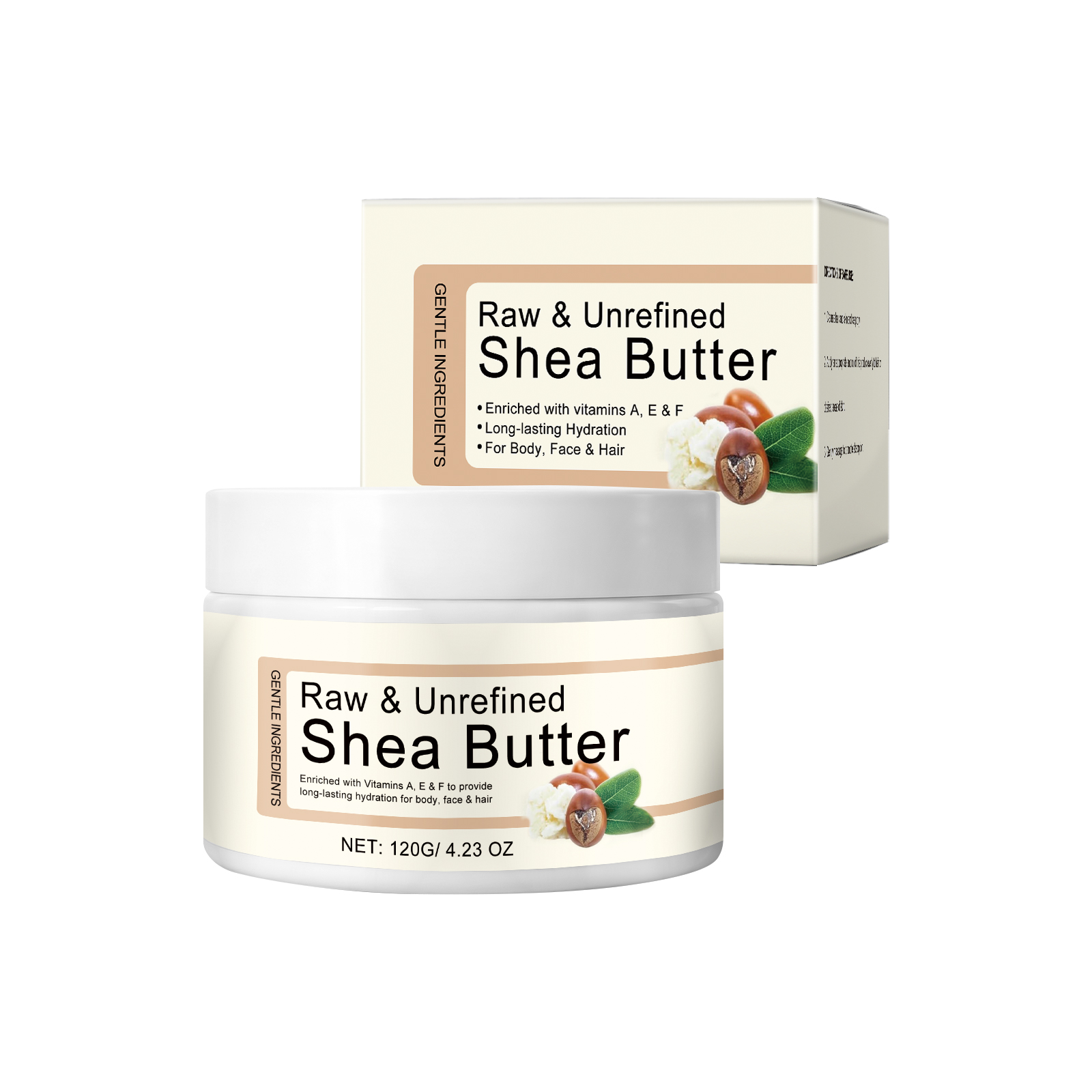 Moisturizing Nourishing Shea Butter Cream Mild Gentle Hydrating For Face Body Skin Hair Daily Care Lotion
