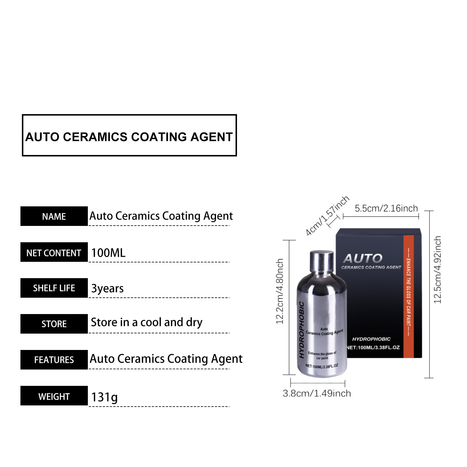 Car Ceramic Coating Agent Nano Spray Boost Surface Gloss Anti Rust Paint Protection For Vehicle Body Exterior Surface Care Liquid