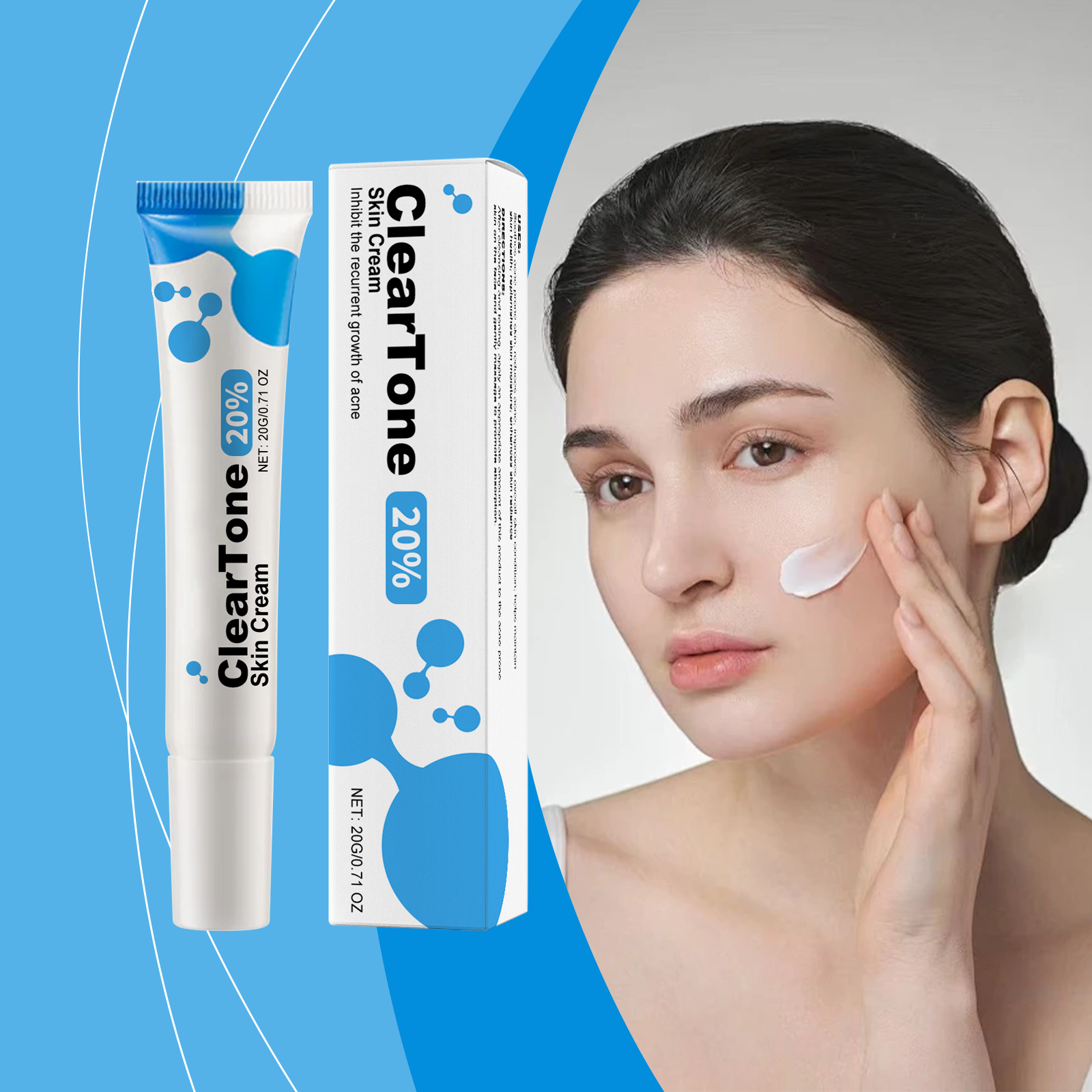 Facial Cream Mild Nourish Acne Moist Hydrate Refreshing Smooth Soften Daily Care