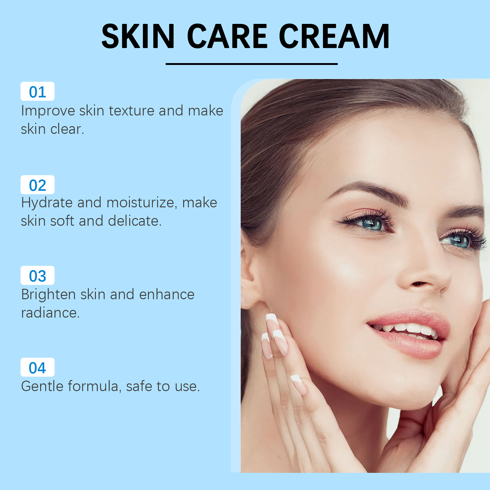 Facial Cream Mild Nourish Acne Moist Hydrate Refreshing Smooth Soften Daily Care