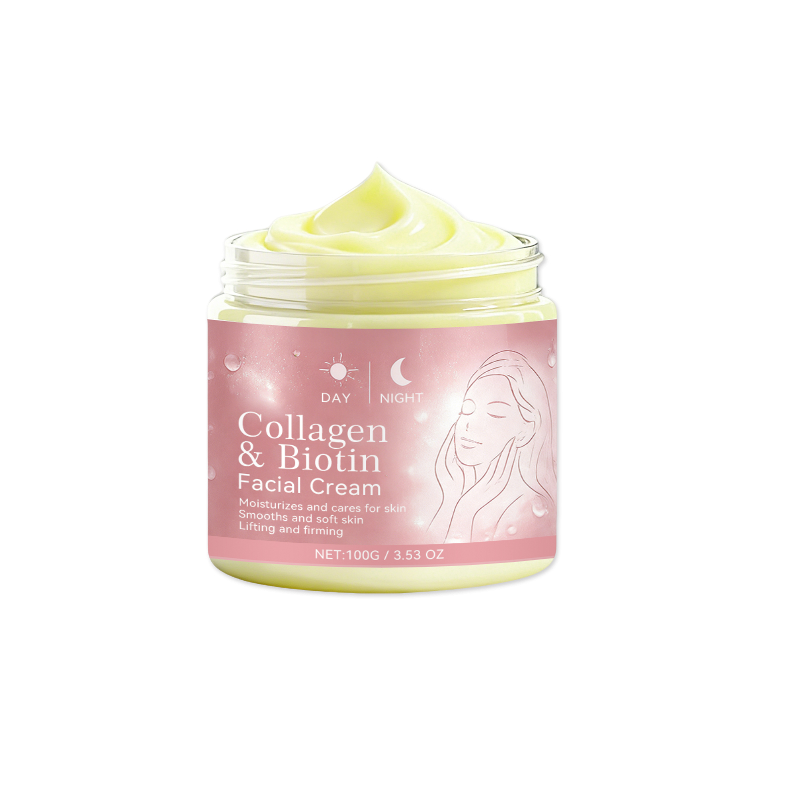Collagen Biotin Day Night Cream Hydrating Moisturizing Nourishing Softening Facial Daily Skin Care Lotion