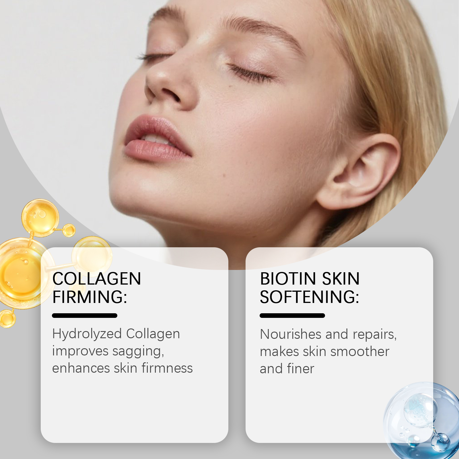 Collagen Biotin Day Night Cream Hydrating Moisturizing Nourishing Softening Facial Daily Skin Care Lotion