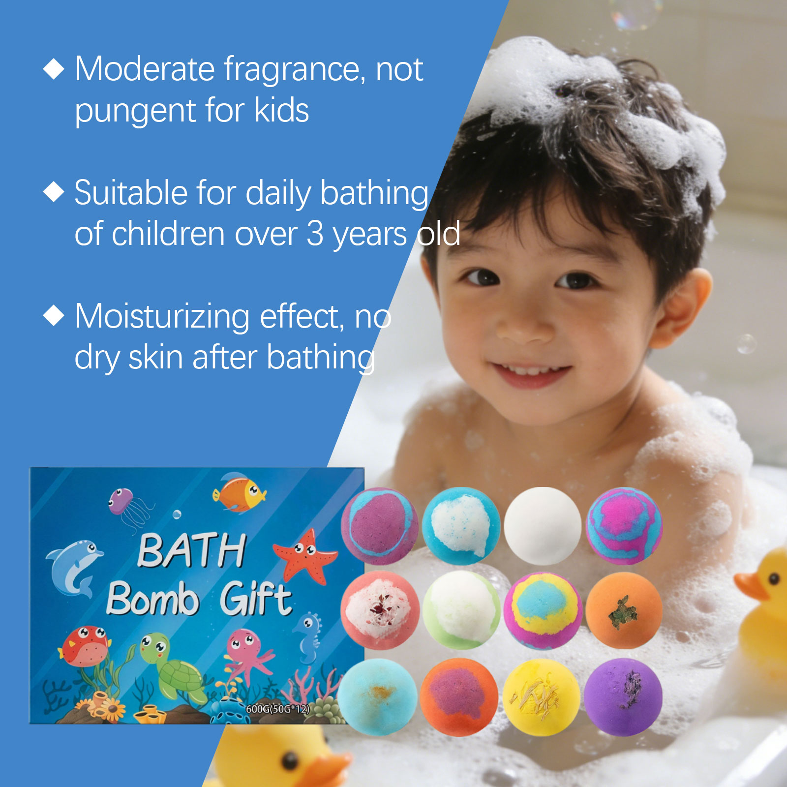 Bath Toy Ball Gift Set Mild Ingredients Nourish Moisturize Clean Body Skin Daily Shower Care