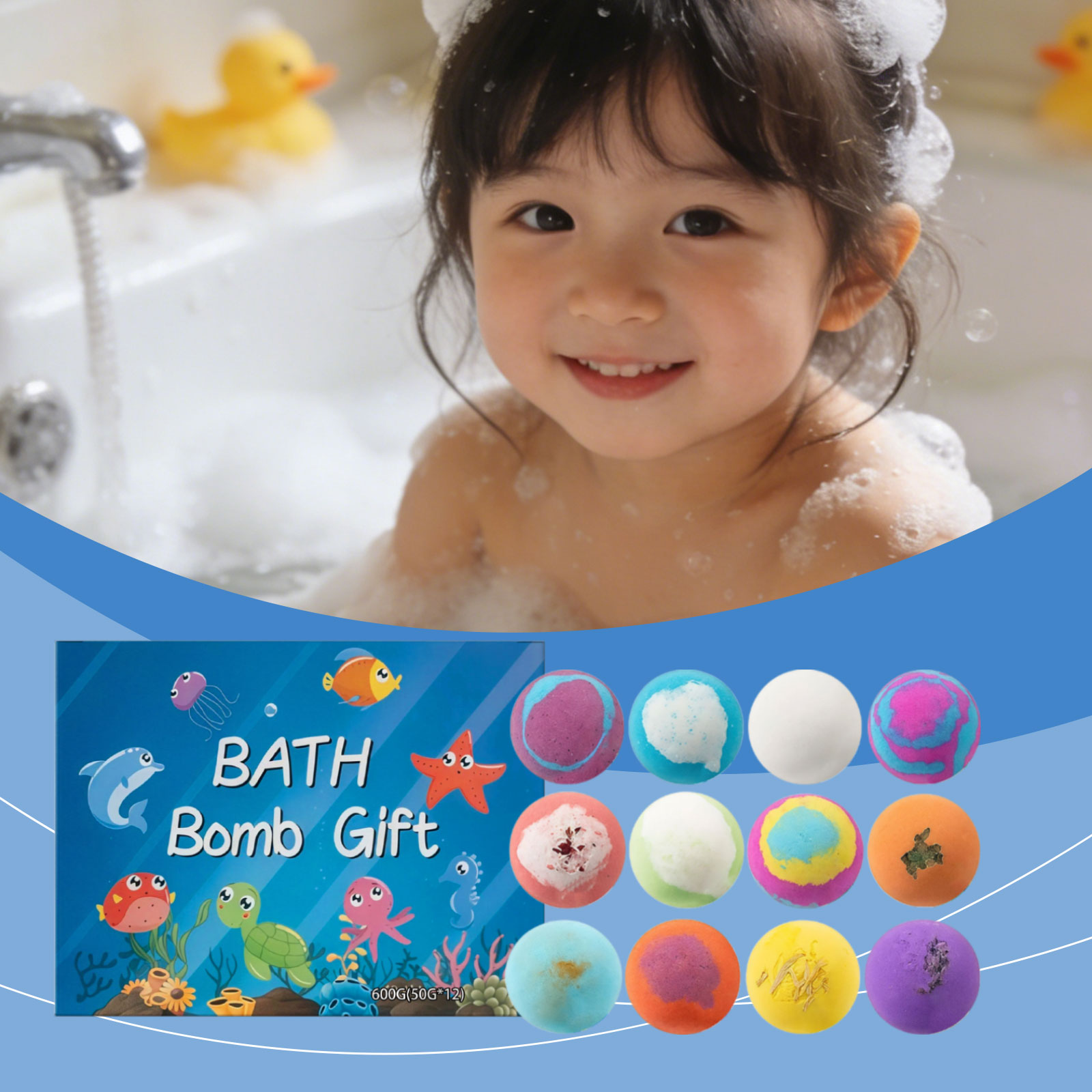 Bath Toy Ball Gift Set Mild Ingredients Nourish Moisturize Clean Body Skin Daily Shower Care