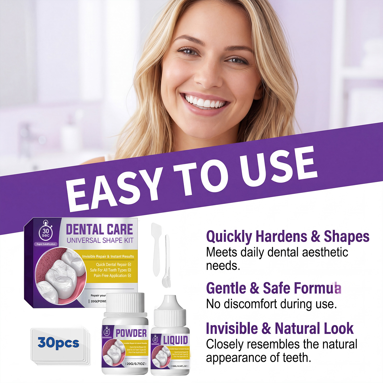 Gentle Formula Dental Care Kit For Daily Teeth Surface Beautifying Boost Smile Charm Appearance Display Attractive Look