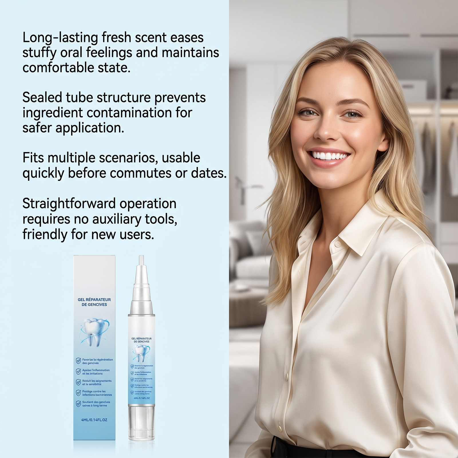 Gum Care Gel Protect Teeth Comfort Clean Remove Stains Freshen Breath Refresh Maintain Oral Health
