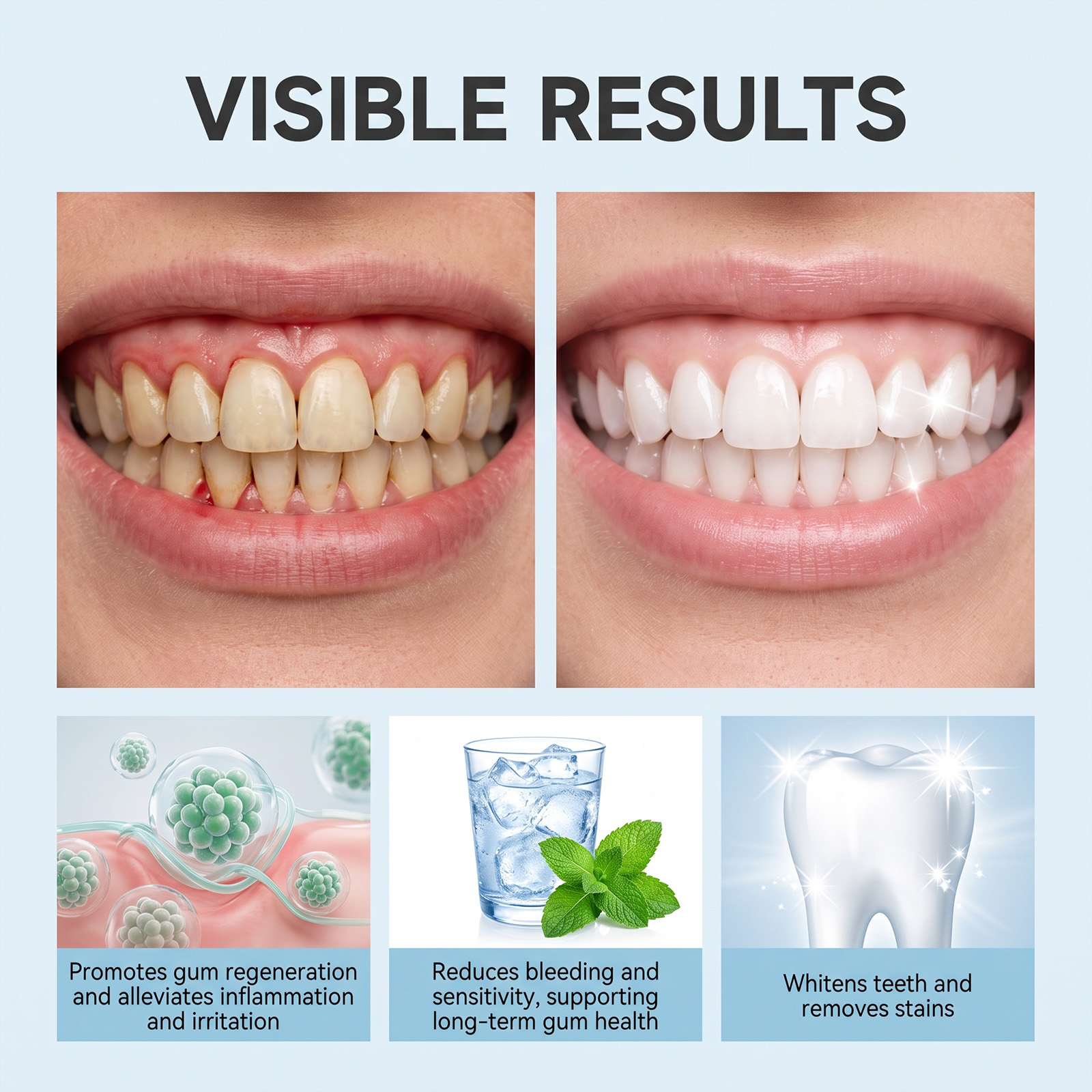 Gum Care Gel Protect Teeth Comfort Clean Remove Stains Freshen Breath Refresh Maintain Oral Health