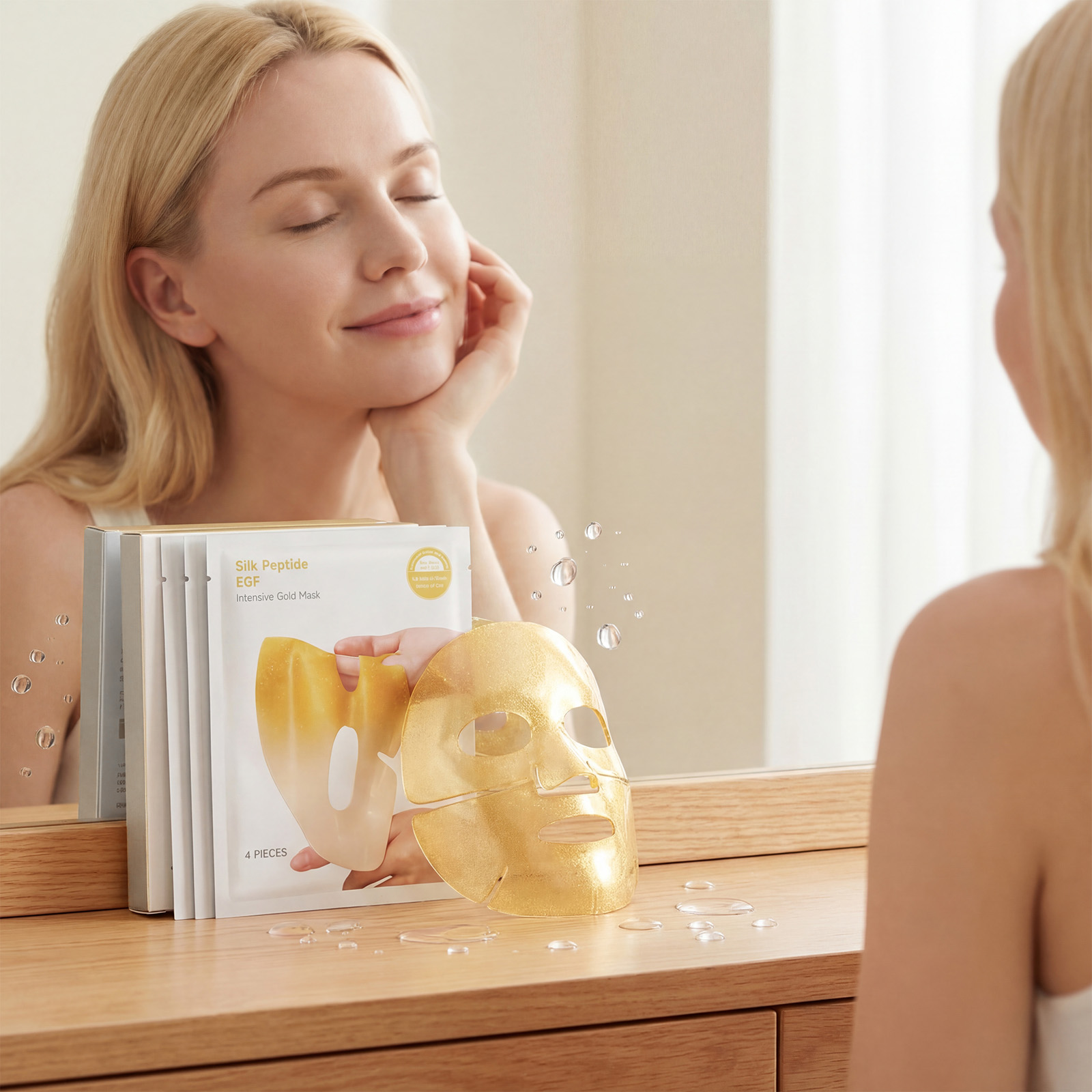 Golden Moisturizing Facial Mask Smooth Gentle Nourishing Delicate Skin Brightening Daily Care