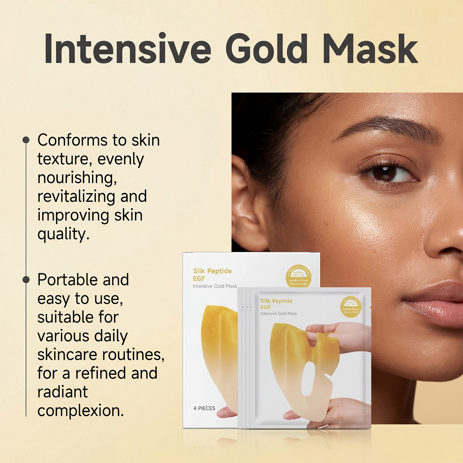 Golden Moisturizing Facial Mask Smooth Gentle Nourishing Delicate Skin Brightening Daily Care