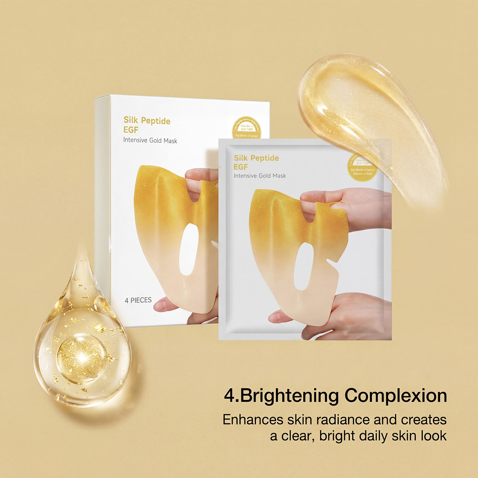 Golden Moisturizing Facial Mask Smooth Gentle Nourishing Delicate Skin Brightening Daily Care