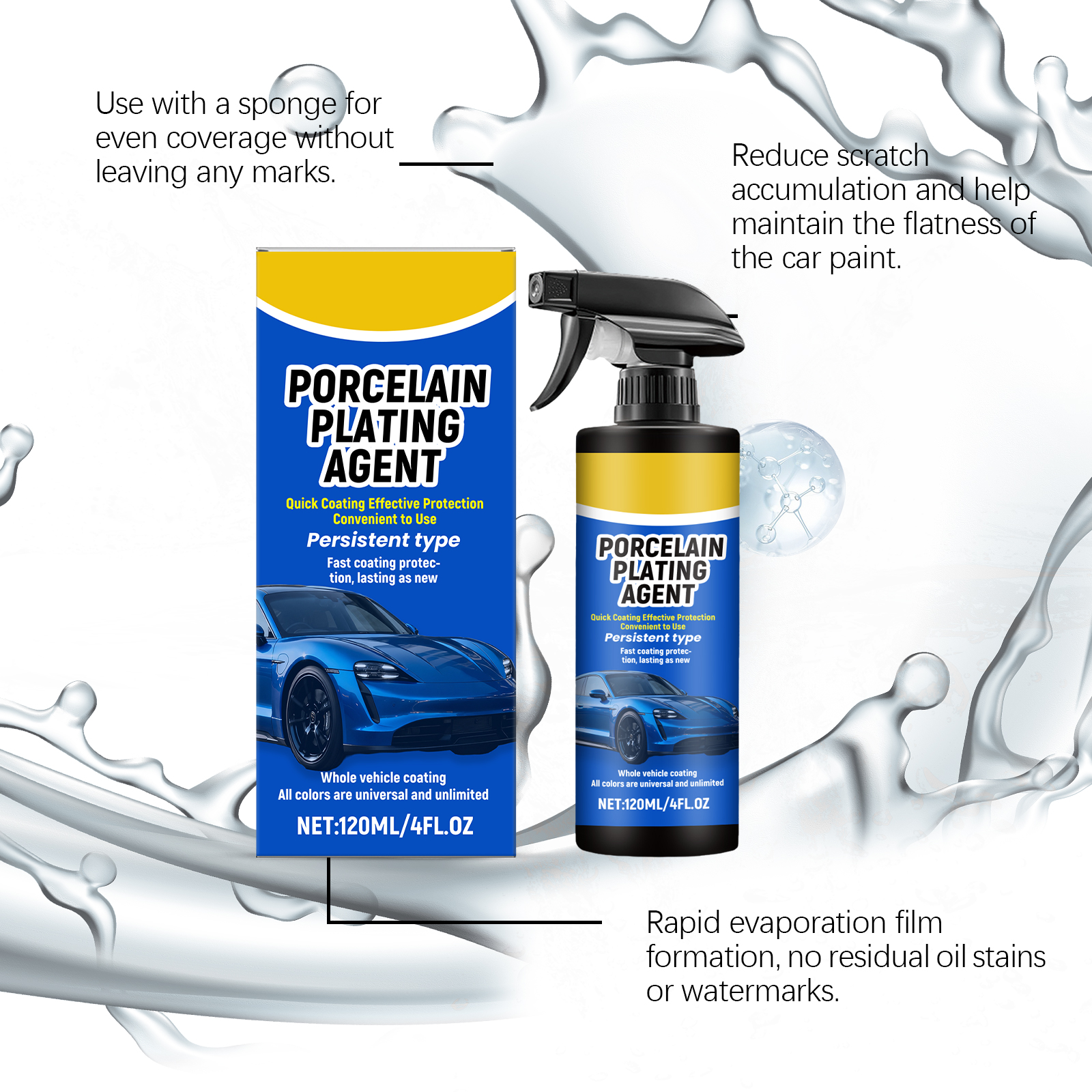 Car Coating Agent Spray Cleaning Stain Removal Waterproof Renovation Maintenance Body Mirror Gloss Protection
