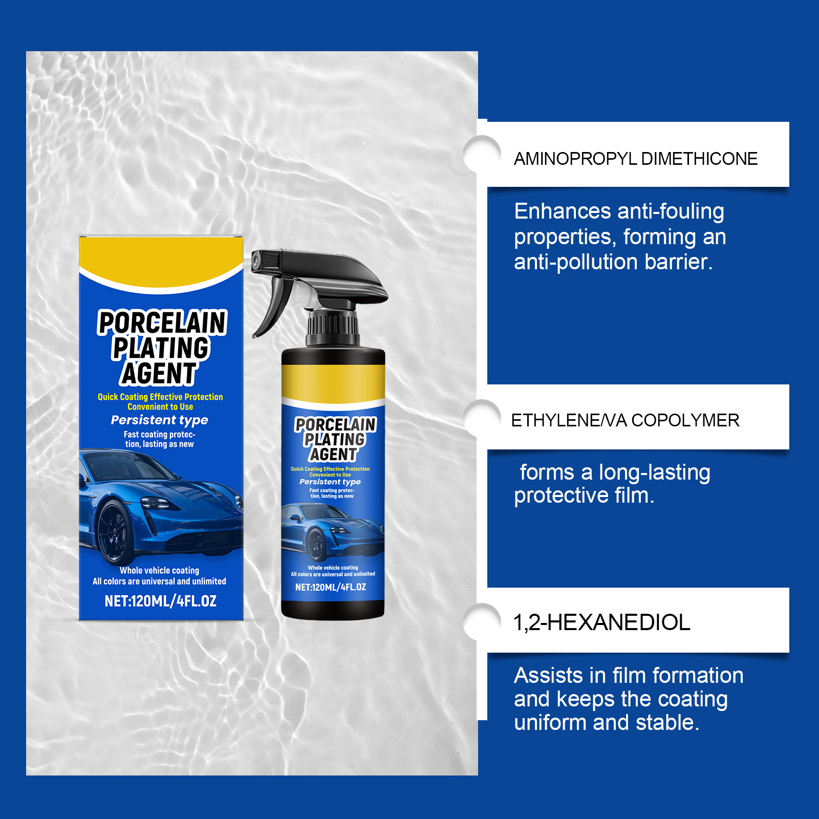 Car Coating Agent Spray Cleaning Stain Removal Waterproof Renovation Maintenance Body Mirror Gloss Protection