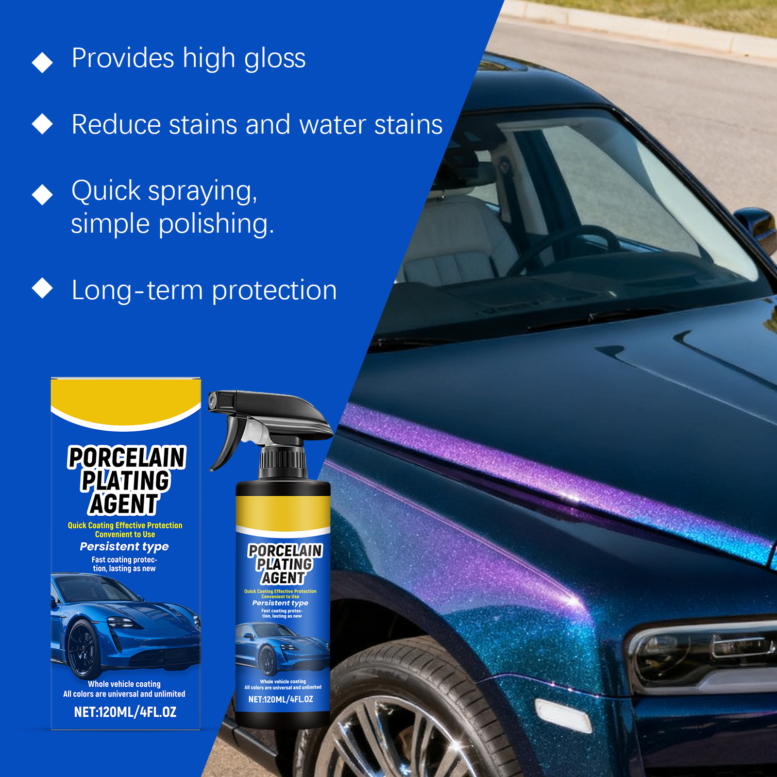 Car Coating Agent Spray Cleaning Stain Removal Waterproof Renovation Maintenance Body Mirror Gloss Protection