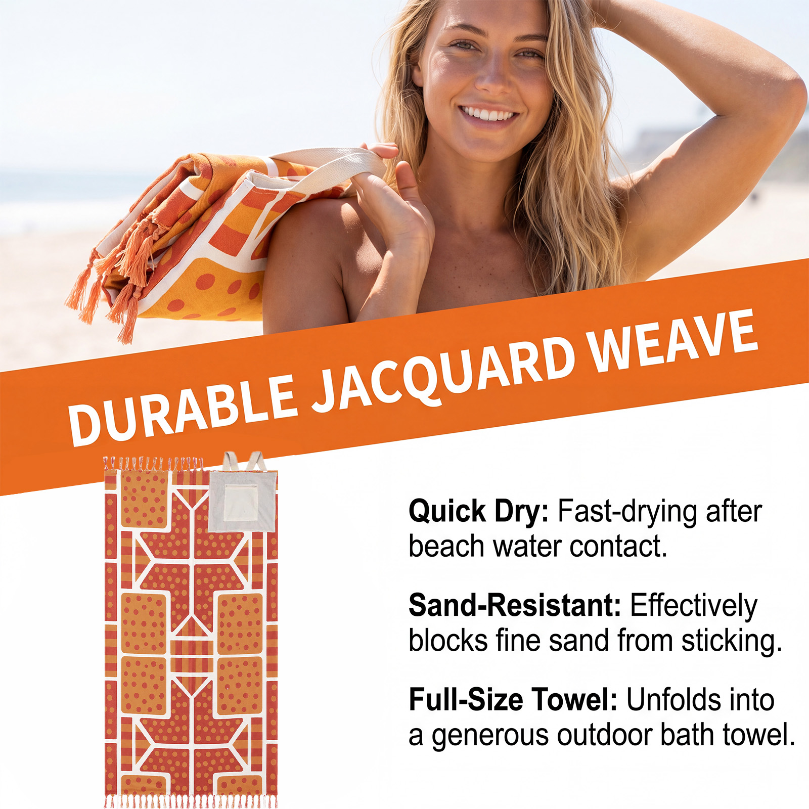 Convertible Beach Towel Bag Soft Material Fold Easy Carry Outdoor Beach Convenient Usage