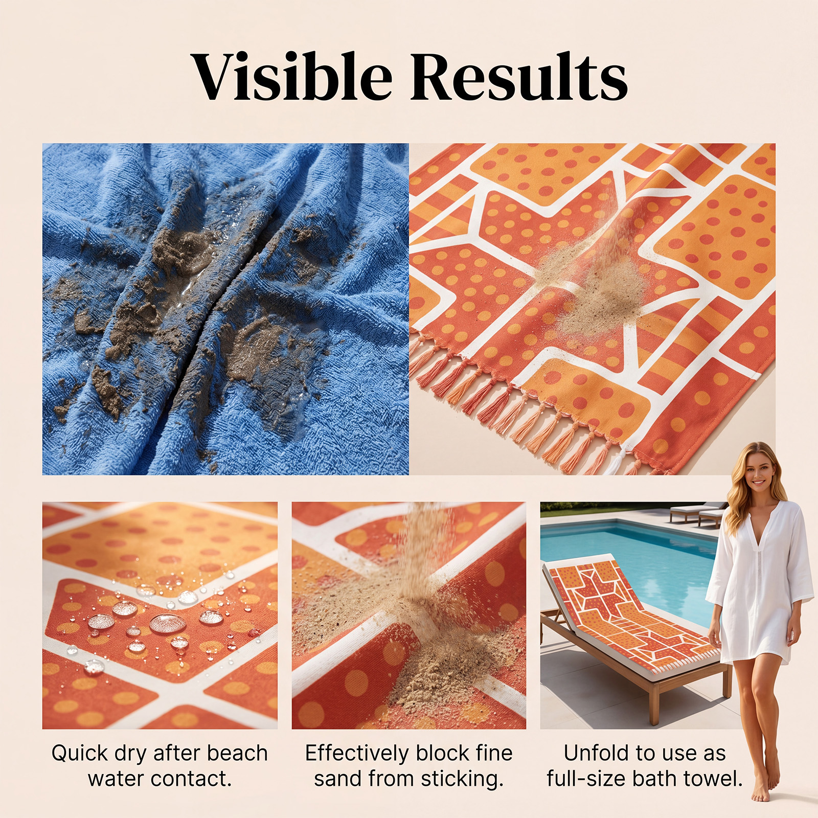Convertible Beach Towel Bag Soft Material Fold Easy Carry Outdoor Beach Convenient Usage