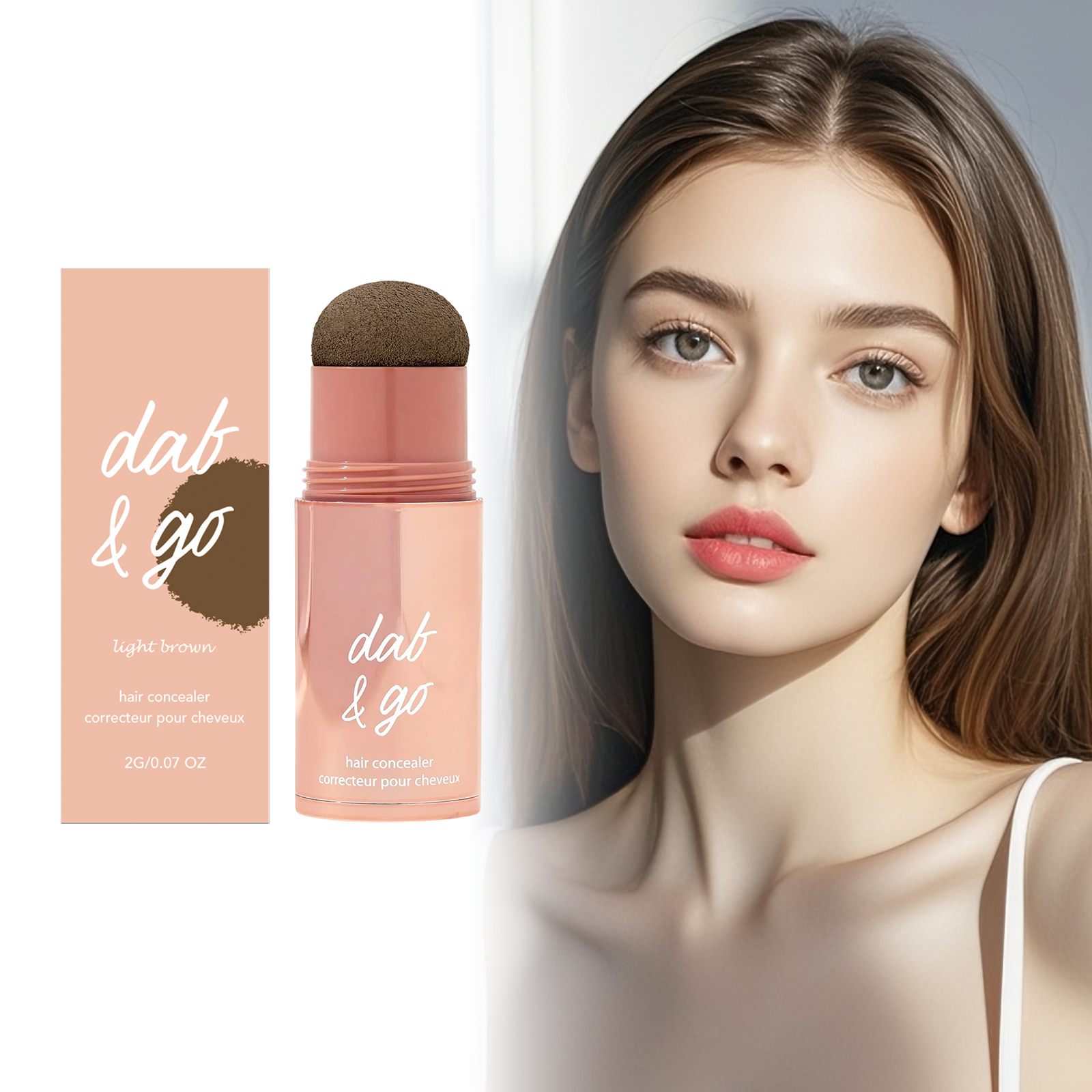 (Dark Brown) Hair Powder Shading Modify Hairline Cover Scalp Fill Hair Gap Fit Skin Natural Color Render Effect