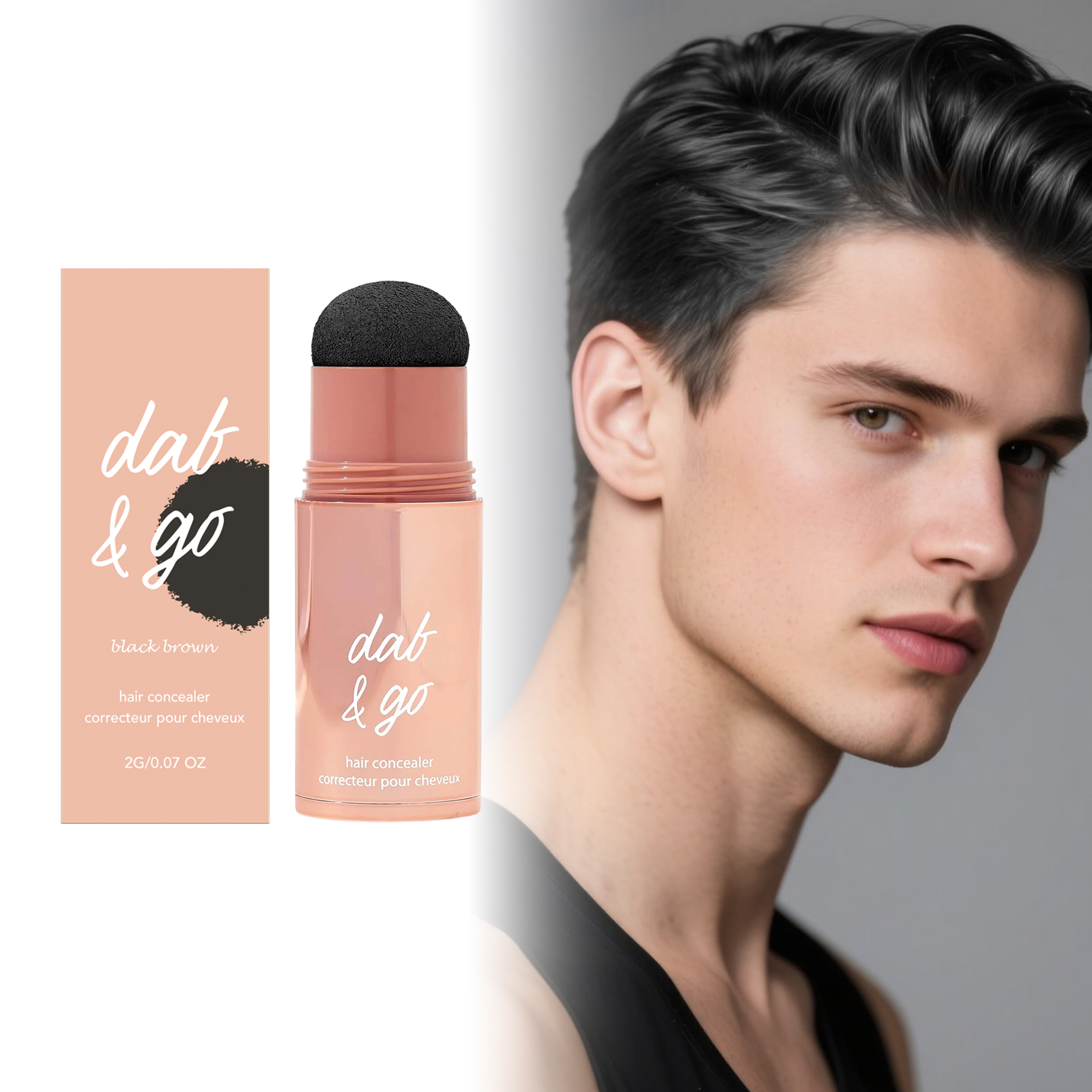 (Dark Brown) Hair Powder Shading Modify Hairline Cover Scalp Fill Hair Gap Fit Skin Natural Color Render Effect